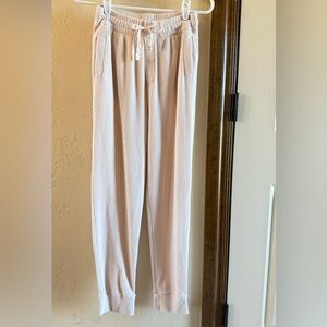 LoveShackFancy Women’s XS Nude Pink Ribbed Knit Lounge Pants